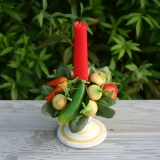 Landhaus-Deko Kerzenkranz Gemüse Tischdeko